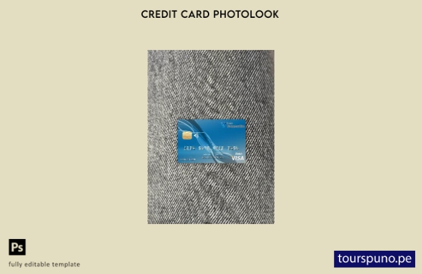 listo para imprimir plantilla frontal de aspecto fotográfico de tarjeta visa  56